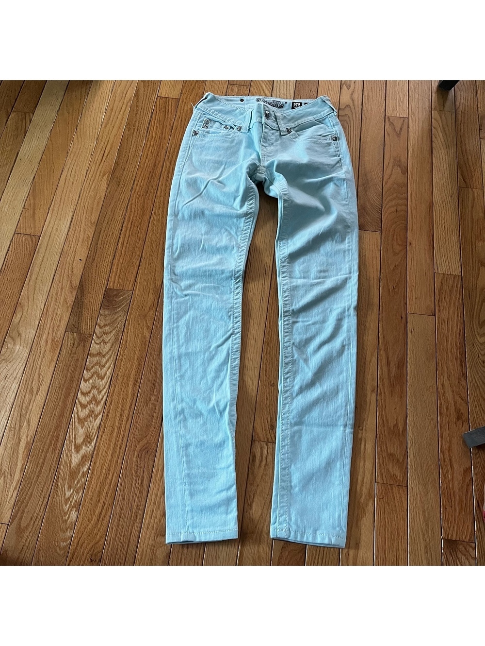 Miss Me Skinny Jeans in Icy Blue, Size 26